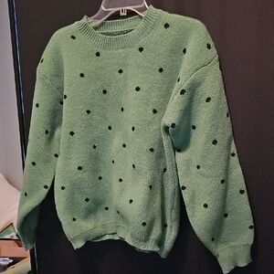 Green Polka Dot Sweater